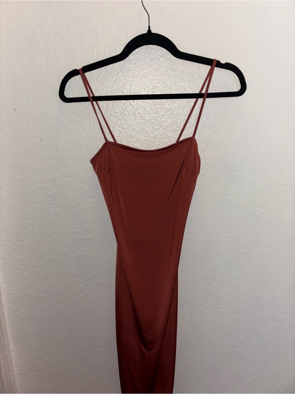 Classic Strapless Slip Dress in Rust